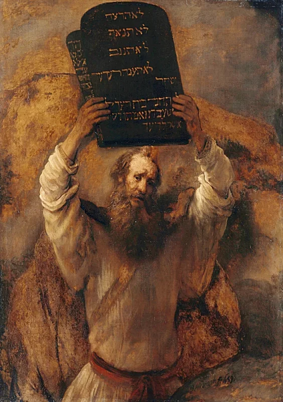 Rembrandt van Rijn | Moses knuser lovens tavler - 1659 | Indrammet kunsttryk | Barok | formida