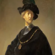 Rembrandt van Rijn | Gammel mand med en guldkæde - 1631 | Indrammet kunsttryk | Barok | formida