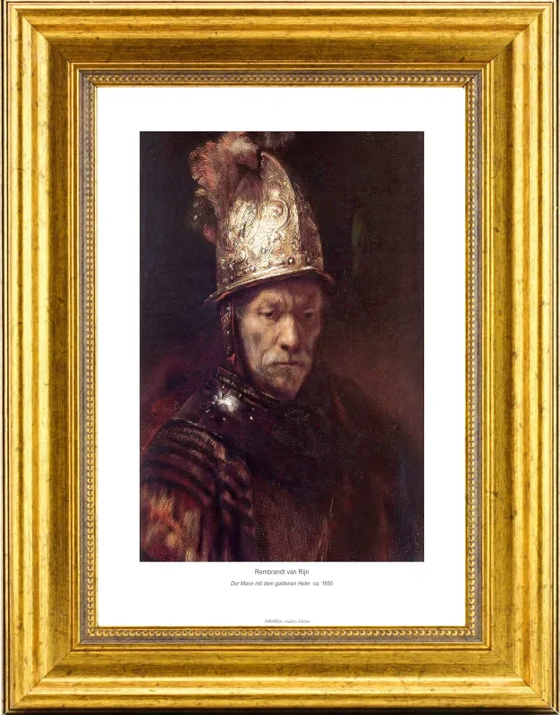 Rembrandt van Rijn | Der Mann mit dem goldenen Helm – 1650 | Gallery Edition | Gerahmter Kunstdruck | Barock