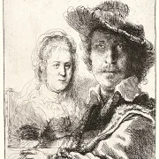 Rembrandt van Rijn | Rembrandt og hans kone Saskia - 1636 | Indrammet kunsttryk | Barok | formida