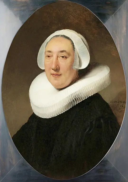 Rembrandt van Rijn | Portræt af Haesje Jacob van Cleyburg - 1634 | Indrammet kunsttryk | Barok | formida