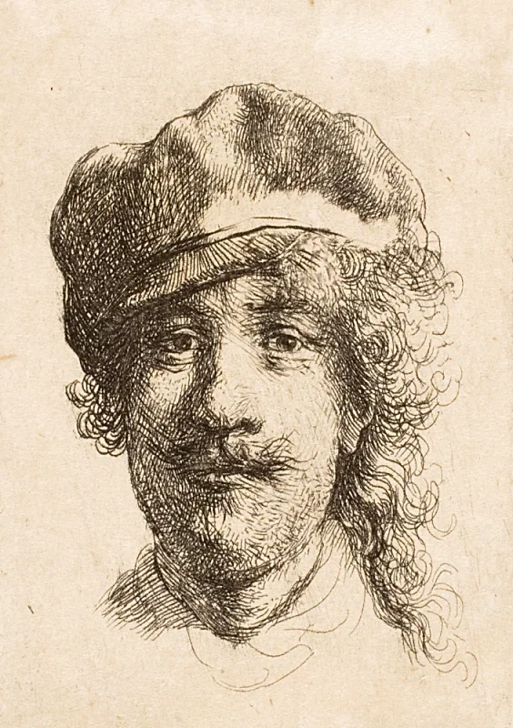 Rembrandt van Rijn | Rembrandt med en blød kasket – 1632 | Indrammet kunsttryk | Barok | formida