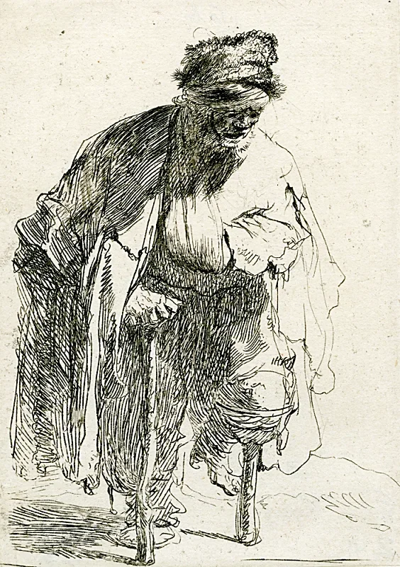 Rembrandt van Rijn | Tigger med et træben - 1630 | Indrammet kunsttryk | Barok | formida