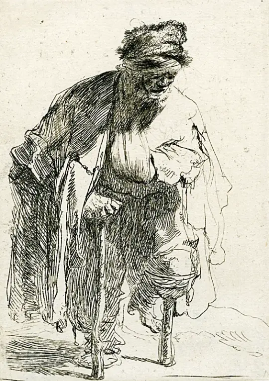 Rembrandt van Rijn | Tigger med et træben - 1630 | Indrammet kunsttryk | Barok | formida