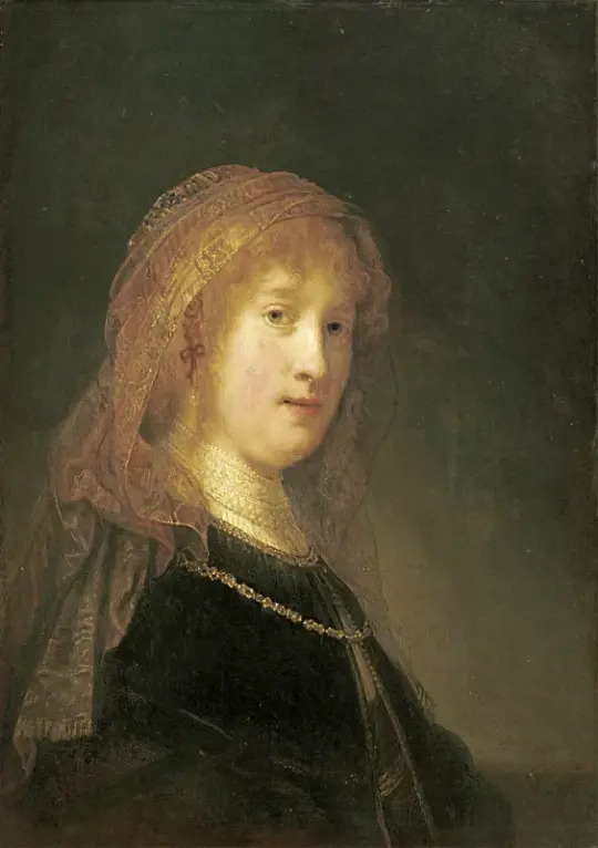 Rembrandt van Rijn | Saskia van Uylenburgh, kunstnerens hustru - 1640 | Indrammet kunsttryk | Barok | formida