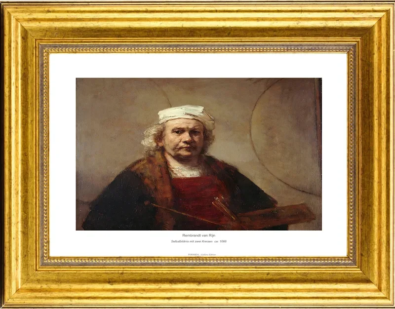 Rembrandt van Rijn | Selvportræt med to cirkler - 1666 | Gallery Edition | Indrammet kunsttryk | Barok