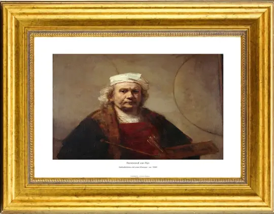 Rembrandt van Rijn | Selvportræt med to cirkler - 1666 | Gallery Edition | Indrammet kunsttryk | Barok