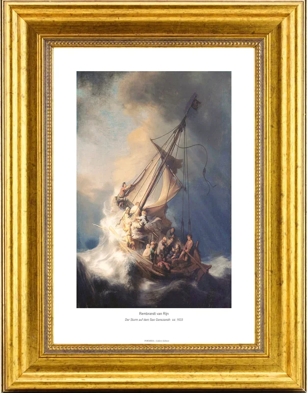 Rembrandt van Rijn | Stormen på Galilæas Sø - 1633 | Gallery Edition | Indrammet kunsttryk | Barok
