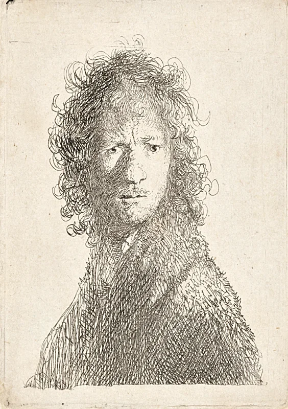 Rembrandt van Rijn | Selbstporträt mit finsterer Miene – 1630 | Gerahmter Kunstdruck | Barock | formida