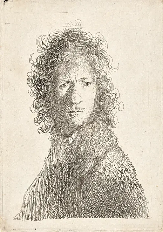 Rembrandt van Rijn | Selbstporträt mit finsterer Miene – 1630 | Gerahmter Kunstdruck | Barock | formida