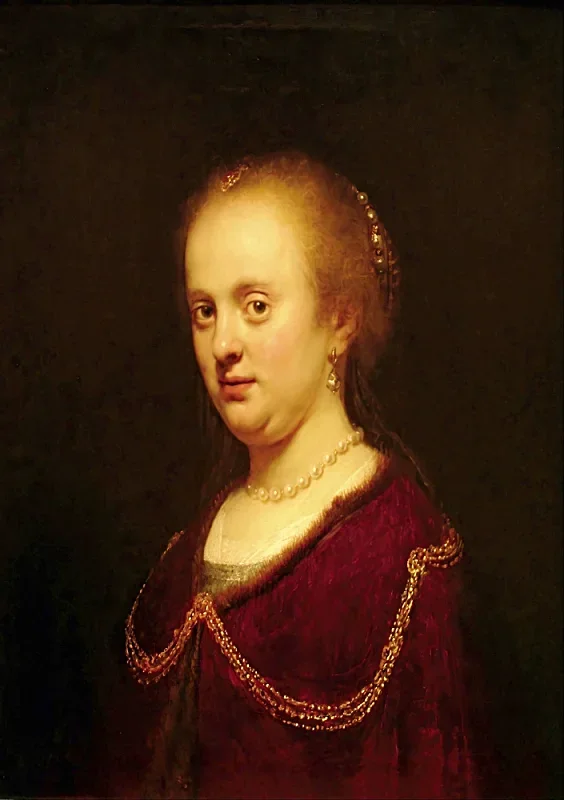 Rembrandt van Rijn | Ung kvinde med en guldkæde - 1634 | Indrammet kunsttryk | Barok | formida