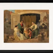 Römische Bauern kaufen einen Hut für ihren kleinen Sohn – 1834