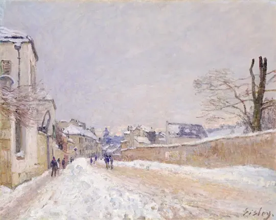 Rue Eugène Moussoir in Moret, Winter – 1891