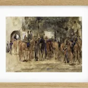 Ruhende Kavallerie auf einem Platz - 1880