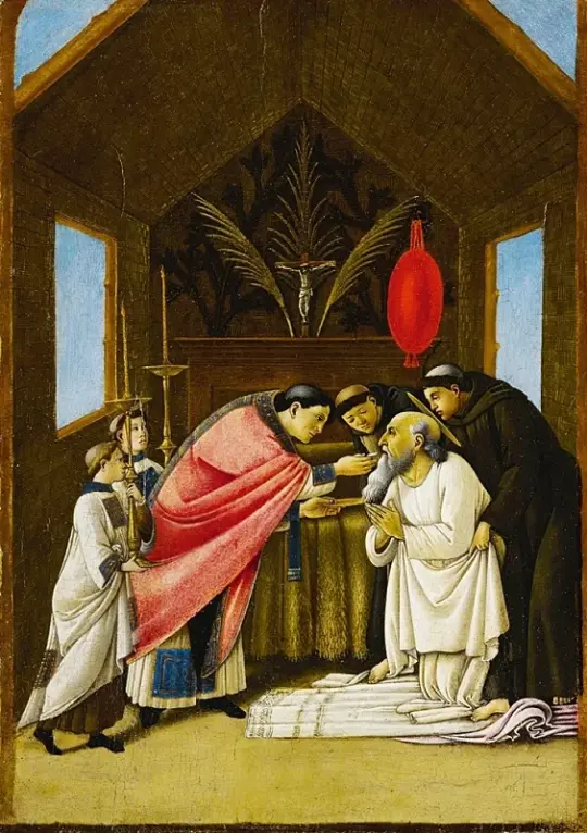 Sandro Botticelli – Die letzte Kommunion des Heiligen Hieronymus 1495 | Giclée Kunstdruck gerahmt