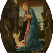Sandro Botticelli – Die Jungfrau Maria betet das Kind an 1480 | Giclée Kunstdruck gerahmt