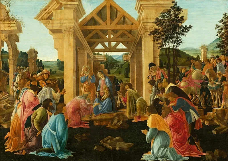 Sandro Botticelli | Die Anbetung der heiligen drei Könige – 1485 | Gerahmter Kunstdruck | Renaissance | formida