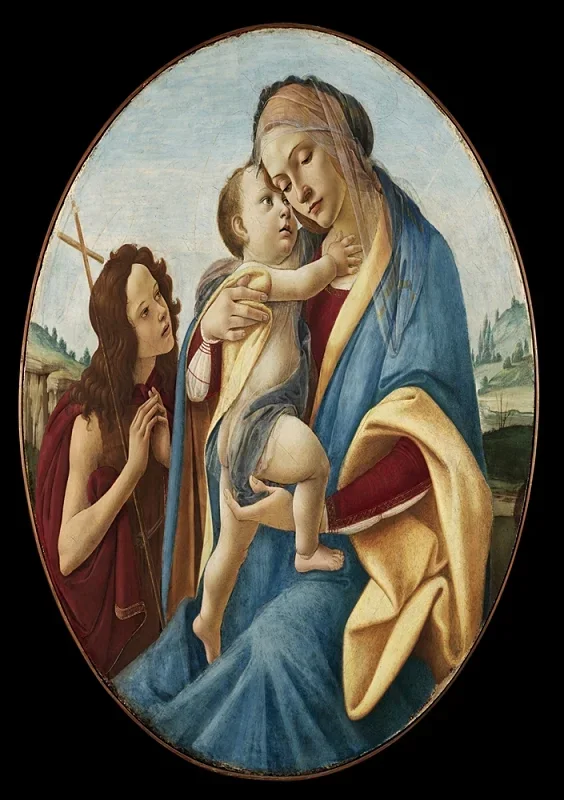 Sandro Botticelli – Madonna mit Kind und dem jungen Johannes dem Täufer 1490 | Giclée Kunstdruck gerahmt