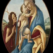 Sandro Botticelli – Madonna mit Kind und dem jungen Johannes dem Täufer 1490 | Giclée Kunstdruck gerahmt