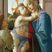 Sandro Botticelli – Jungfrau und Kind mit einem Engel 1475 | Giclée Kunstdruck gerahmt