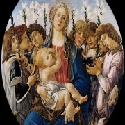 Sandro Botticelli – Maria mit dem Kind und singenden Engeln 1477 | Giclée Kunstdruck gerahmt