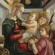 Sandro Botticelli – Madonna mit Kind und Engeln 1465 | Giclée Kunstdruck gerahmt