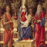 Sandro Botticelli – Madonna mit Kind und den beiden Heiligen Johannes 1484 | Giclée Kunstdruck gerahmt