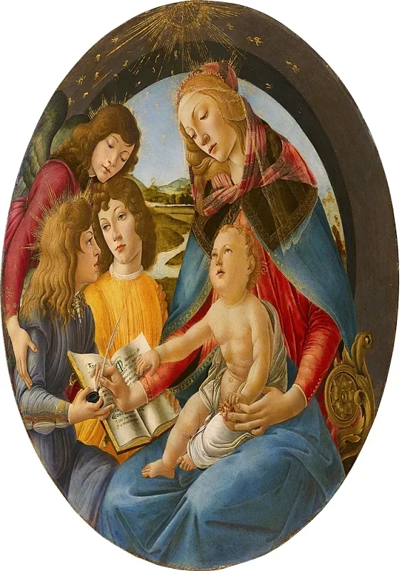 Sandro Botticelli – Madonna mit Kind und Engeln 1470 | Giclée Kunstdruck gerahmt
