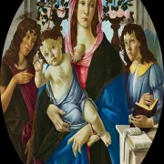 Sandro Botticelli – Madonna mit Kind, Johannes dem Täufer und Engel 1475 | Giclée Kunstdruck gerahmt