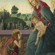 Sandro Botticelli – Madonna mit Kind und dem jungen Heiligen Johannes dem Täufer 1484 | Giclée Kunstdruck gerahmt