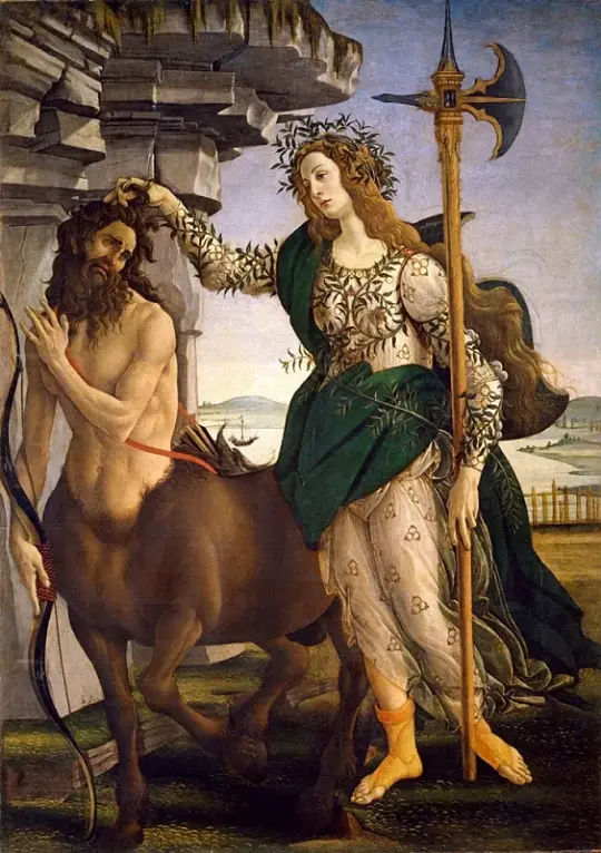 Sandro Botticelli – Pallas und der Zentaur 1485 | Giclée Kunstdruck gerahmt