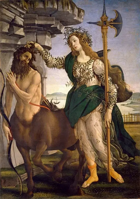 Sandro Botticelli – Pallas und der Zentaur 1480 | Giclée Kunstdruck gerahmt