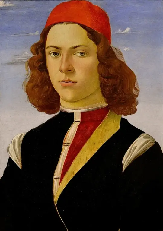 Sandro Botticelli – Porträt eines jungen Mannes 1480 | Giclée Kunstdruck gerahmt