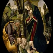 Sandro Botticelli – Die Anbetung des Christuskindes 1500 | Giclée Kunstdruck gerahmt