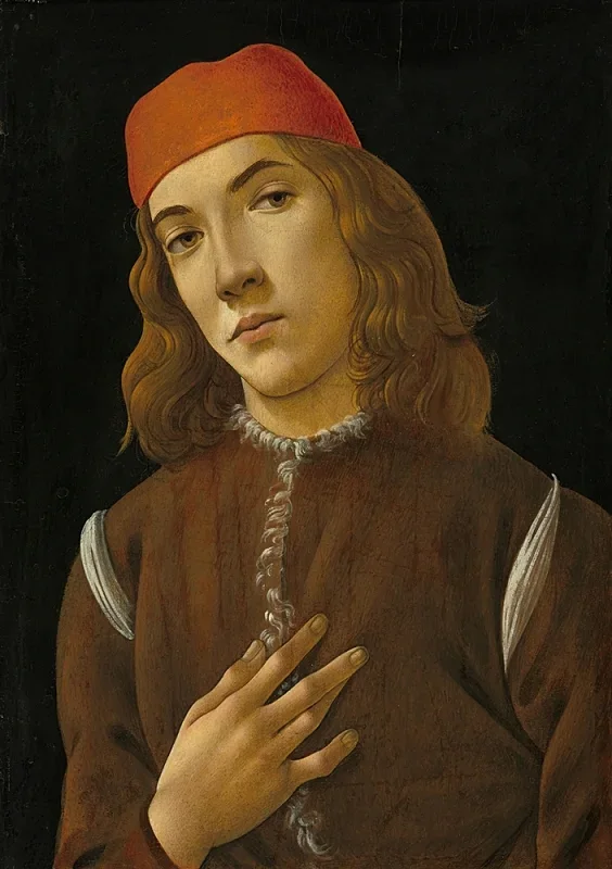 Sandro Botticelli – Porträt eines Jünglings 1482 | Giclée Kunstdruck gerahmt