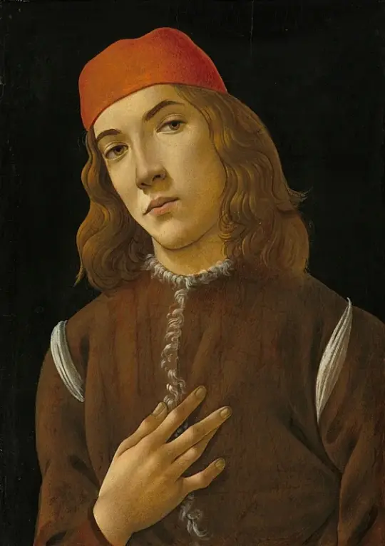 Sandro Botticelli – Porträt eines Jünglings 1482 | Giclée Kunstdruck gerahmt