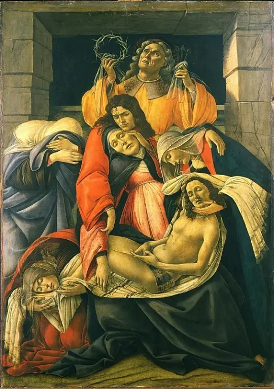 Sandro Botticelli – Die Beweinung des toten Christus 1495 | Giclée Kunstdruck gerahmt