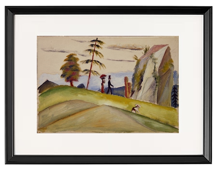 Spaziergänger in einer felsigen Landschaft – 1911
