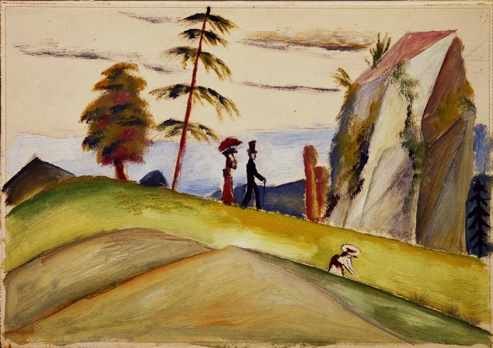 Spaziergänger in einer felsigen Landschaft – 1911