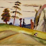 Spaziergänger in einer felsigen Landschaft – 1911