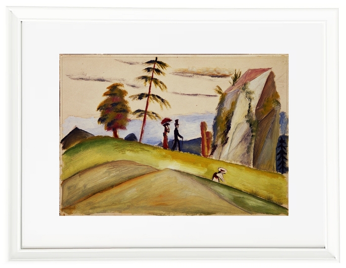 Spaziergänger in einer felsigen Landschaft – 1911