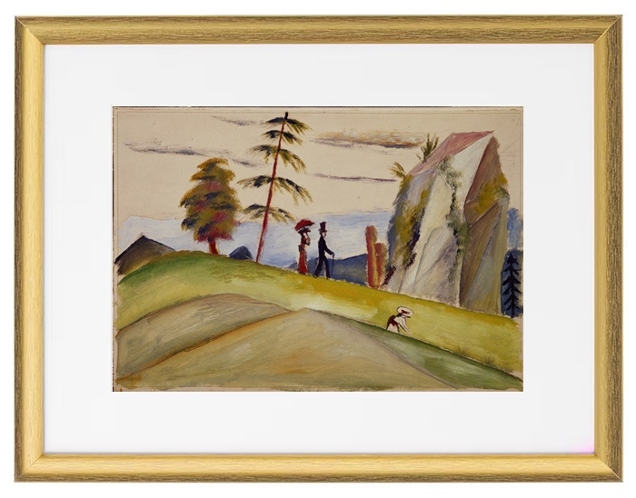Spaziergänger in einer felsigen Landschaft – 1911