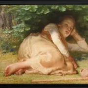 Schäferin schläft im Schatten eines Eichenstrauchs – 1874