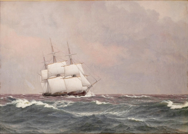 Die Korvette Najaden in rauer See - 1833