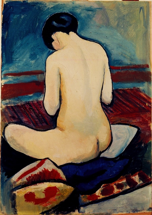 Sitzender Akt mit Kissen – 1911