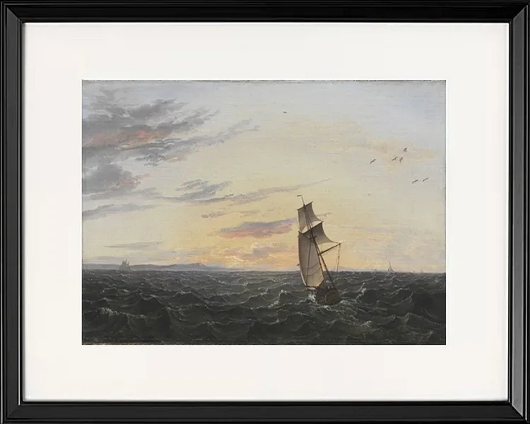 Seeblick auf die Küste der Insel Rügen im Abendlicht - 1818