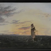 Seeblick auf die Küste der Insel Rügen im Abendlicht - 1818
