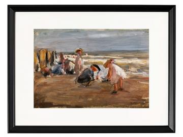 Spielende Kinder am Strand - 1898