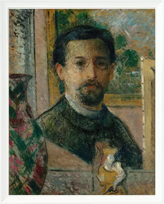 Selbstporträt mit Statuette - 1916