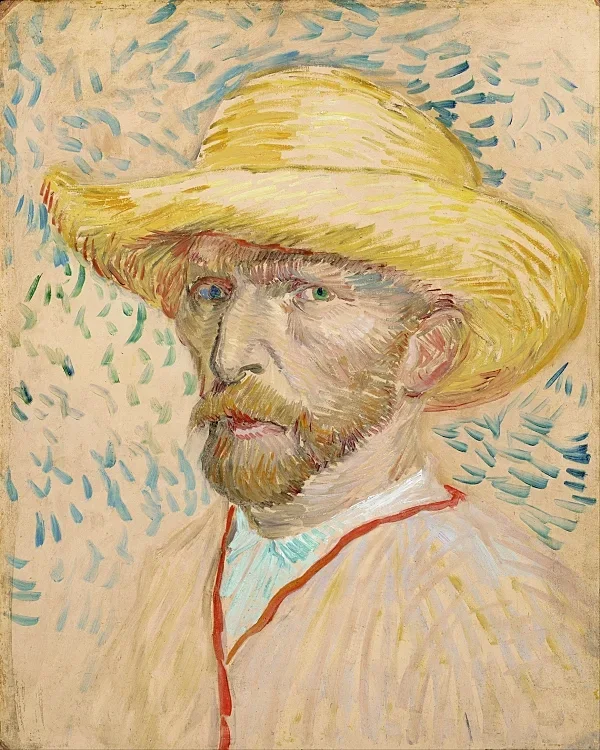 Selbstporträt mit Strohhut - 1887